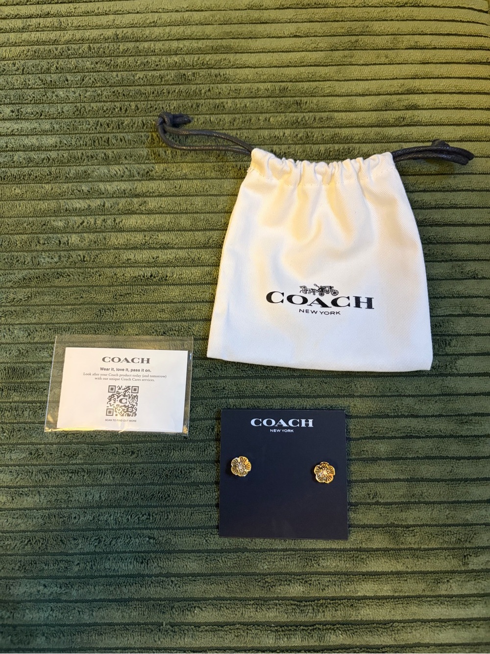 Coach Gold Flower Earrings